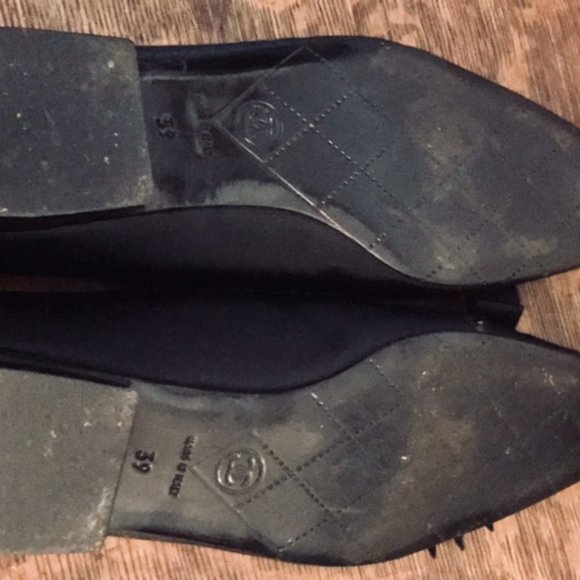 CHANEL SILK CAMELLIA PEARL CC FLATS sz 39 US 8 - Picture 6 of 8